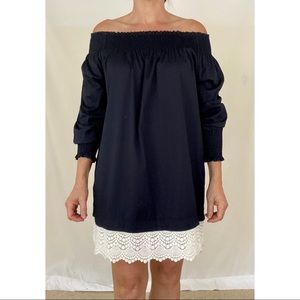 Zara Woven Dress with lace trim